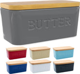 PriorityChef extra-large butter dish with lid on the counter keeps butter fresh.