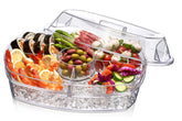 Prodyne Ice Party Platter top view shows four compartments for organized appetizers