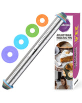 PROKITCHEN adjustable rolling pin with extended length for large dough batches.