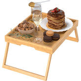 Promitop bamboo bed tray with foldable legs for compact storage