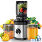 PSIIDAN juicer with wide chute enables effortless whole-fruit juicing.