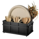 PTSTING silverware caddy with wood slots for neat 4-in-1 organization.