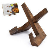 PUERSI cookbook stand rustic brown on counter offers hands-free recipe viewing.