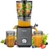 Pukomc Cold Press Juicer with 5.8-inch inlet enables easy whole-fruit loading.