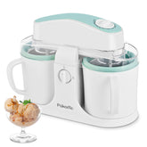 Pukomc ice cream maker front view on a kitchen counter, compact and stylish.