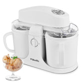 Pukomc ice cream maker in white, front view for a compact home appliance.