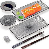 Pumtus 8-piece sushi plate set main plates for stylish serving.