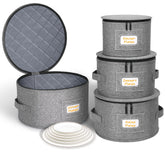 Punemi china storage container top view showing padded protection for delicate dinnerware