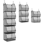 PUPPYCUTE stackable wire basket set mounted for kitchen pantry storage