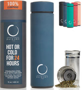 Pure Zen Tea thermos with infuser close-up for rich on-the-go brewing