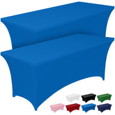 Pureegg 6ft tablecloth tight fit demonstrates wrinkle-free professional look on a rectangle table.