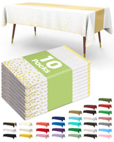 Pureegg disposable tablecloth 54 by 108 inches, 10-pack, ideal for quick cleanup at parties.