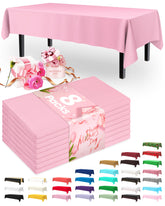 Pureegg pink rectangle tablecloth laid flat for a stylish event and protection