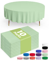 Pureegg sage-green round tablecloth 84-inch protects surfaces during Easter gatherings.