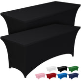 Pureegg 8ft spandex tablecloth in full drape for a polished event.