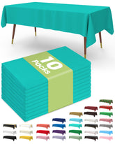 Pureegg tablecloth 54x108 teal fits long rectangular tables and contains spills.