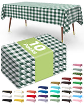 Pureegg green plaid tablecloth on a 54x108 inch rectangle table, ideal for quick party setup.