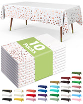 Pureegg tablecloth rectangle 54x108 with rose gold edge, ideal for graduation decor and spill protection.