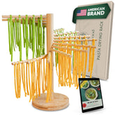 Purewood Premium Collapsible Pasta Drying Rack assembled view for even drying of large batches