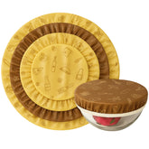 PURIME beeswax bowl covers 5.5-inch in use, keeps bowls fresh without plastic.