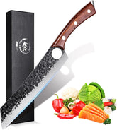 Purple Dragon chef knife blade close-up showing sharp edge for precise cutting