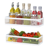 PUSDON hanging storage baskets on wall save kitchen space and organize bottles.