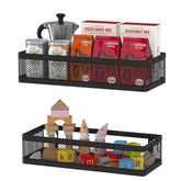 PUSDON hanging storage baskets on wall mount for organized kitchen shelves