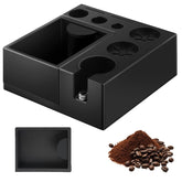 PUSEE Espresso Knock Box 9in1 demonstrates integrated tool organizer for precise espresso prep
