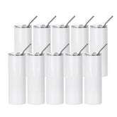 PYD Life 20 oz skinny tumbler white straight for full wrap sublimation
