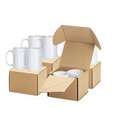 PYD Life 8-pack sublimation mugs with blank white surfaces for vibrant prints