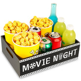 PYQTH Movie Night Tray with Handles keeps snacks within easy reach during family movie nights.