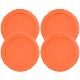 Pyrex 2 cup orange lid on glass bowl for storage