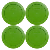 Pyrex 7200-PC lawn green lid on a 2-cup bowl, creating a snug seal for leftovers.