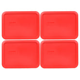 Pyrex 7210-PC red replacement lids for 3-cup dish, microwave-safe and durable for daily use.