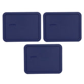 Pyrex 7211-PC blue lid closeup showing non-porous, BPA-free surface for fresh storage