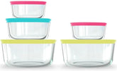 Pyrex 10pc storage set lid close-up showing airtight seal for freshness.