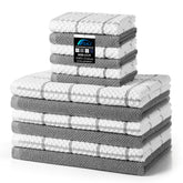 QAJ kitchen towel 16x25 in use for drying dishes and surfaces.