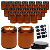 QAPPDA amber glass jar with black lid for elegant spice storage.