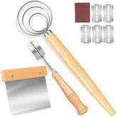 Qbily Danish dough whisk set assembly for professional home bread making.