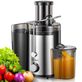 QCen juicer machine with 800W motor for quick, smooth fruit juice.