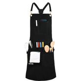 QeeLink professional apron front view with water-resistant canvas for everyday cooking tasks.