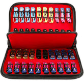 QEES knife display case front view showing 40-slot capacity for organized collection