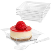 Qeirudu 100-pack 1 oz mini dessert plates for single servings.