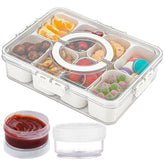 Qeosvve Snackle Box with eight compartments keeps snacks neatly organized for easy access