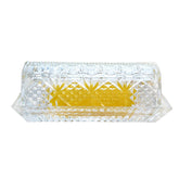 QFkris glass butter dish with lid, top view, compact and fresh-sealing