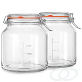 Qianfenie two-pack 79oz glass jars with lids for secure storage and long-lasting freshness