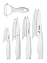 Qianying ceramic knife set head close up shows razor sharp edge for precise slicing