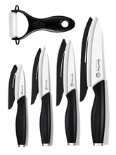 Qianying ceramic knife set sharp blade close-up for precise, effortless slicing.