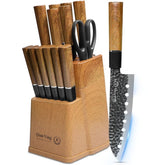 Qianying knife block 15-piece set, organized for easy cooking.
