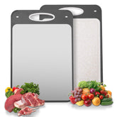 Qianying titanium cutting board dual surface for meats and produce, rust-free.